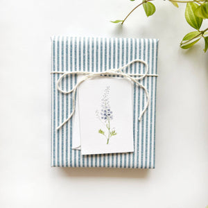 Watercolor Botanical Delphinium Mini Notecard - Little Flower Soap Co