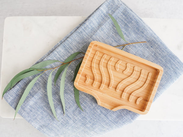 Wavy Lift Bamboo Soap Dish - Little Flower Soap Co