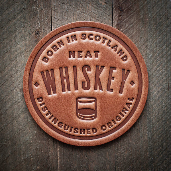 Whiskey Leather Coaster - Little Flower Soap Co