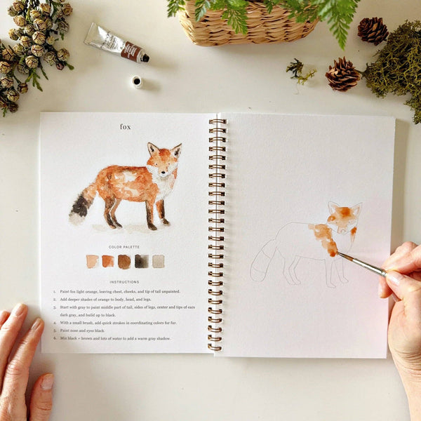 Woodland watercolor workbook - Little Flower Soap Coanimalbeginner watercolor kitemily lexart supplies
