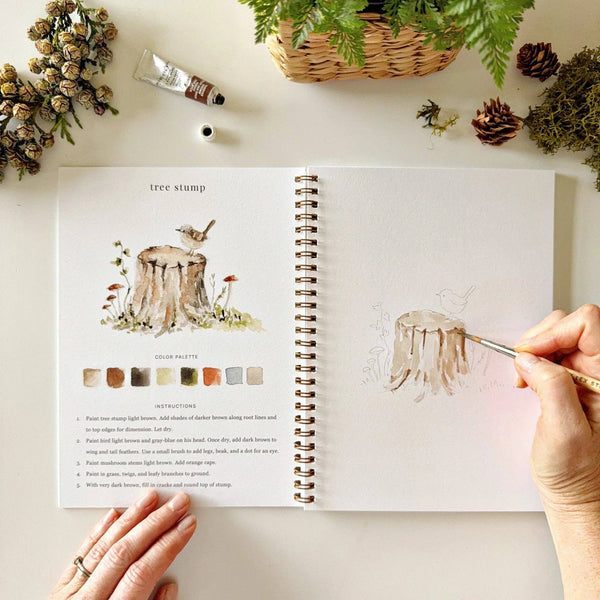Woodland watercolor workbook - Little Flower Soap Coanimalbeginner watercolor kitemily lexart supplies