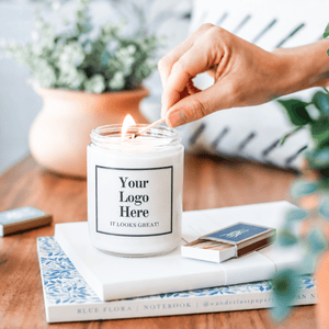 Your Logo 8 oz Soy Candles - Case of 5 - Little Flower Soap CoCandle