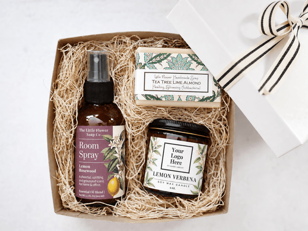 Your Logo Citrus Gift Box | Candle, Room Spray & Soap - Little Flower Soap Cocorporate gift