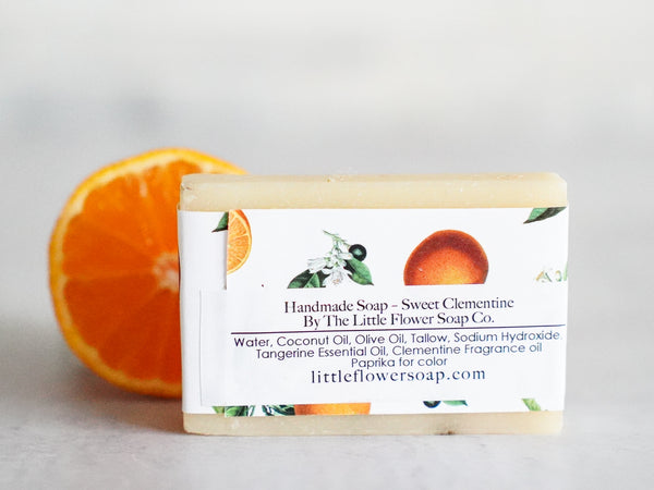 A Little Cutie Is on the way Baby Shower Favors by The Little Flower Soap Co, a bar of soap with ingredients label