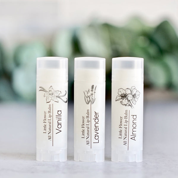 All Natural Lip Balms - Set of 5 - Little Flower Soap Co