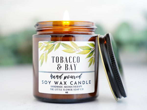 Bourbon Chestnut Hand Poured Candle - Little Flower Soap Co