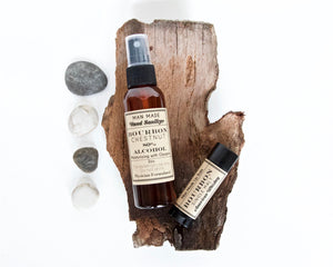Bourbon Gift Set - 2oz Hand Sanitizer and Bourbon Lip Balm - Little Flower Soap Co