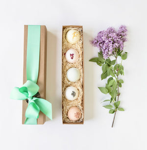 Essential Oil Bath Bombs - Gift Box of 5 - Little Flower Soap Co