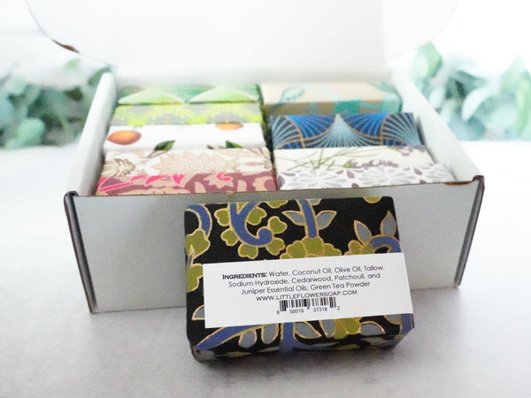 Gift Box of 10 Artisan Essential Oil Soaps - Handmade Natural Bar Soap - Little Flower Soap Co