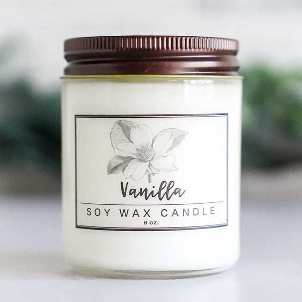 Lavender Essential Oil - 8oz Soy Wax Candle - Little Flower Soap Co
