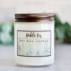 Noble Fir Essential Oil - 8oz Soy Wax Candle - Little Flower Soap Co