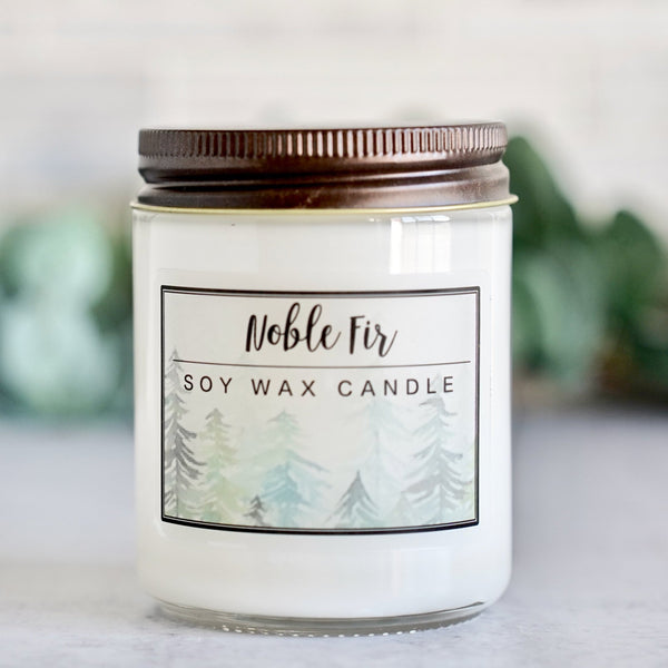 Noble Fir Essential Oil - 8oz Soy Wax Candle - Little Flower Soap Co