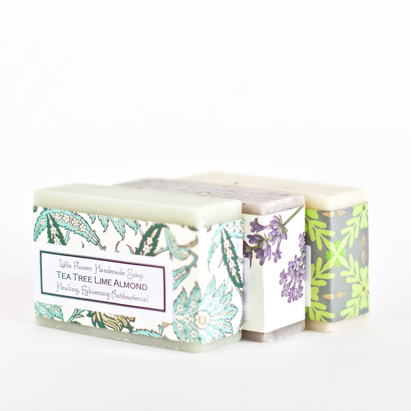 Set of 3 Bars Handmade Soaps for Bath or Sink Side - Little Flower Soap Co
