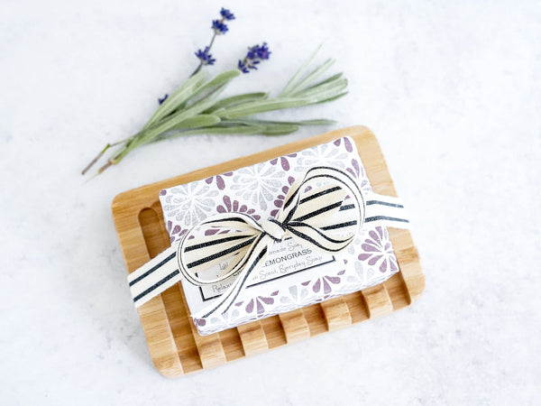 Simple Soap & Dish Gift Set - Bathroom Decor - Little Flower Soap Co