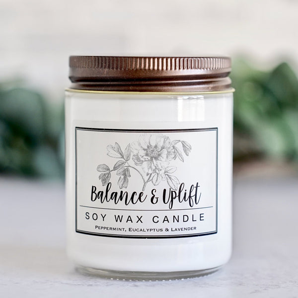 Tobacco and Bay Leaf Essential Oil - 8oz Soy Wax Candle - Little Flower Soap Co