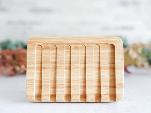Waterfall Self - Draining Bamboo Soap Dish - Little Flower Soap Co